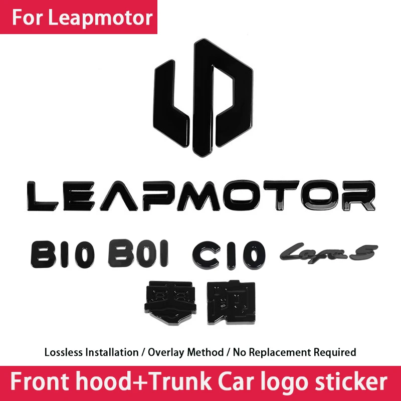 

For Leapmotor B10 B01 Lafa5 C10 Car Blackening Modification Logo Letters Front Rear Automotive Badges Modification Sticker