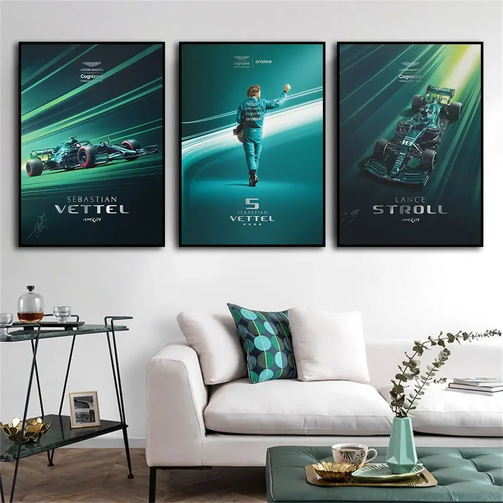 Modern Athletic Aesthetics Wall Art SEBASTIAN VETTEL 2022 Formula 1 Race Car HD Poster Print Home Bedroom Living Room Decoration