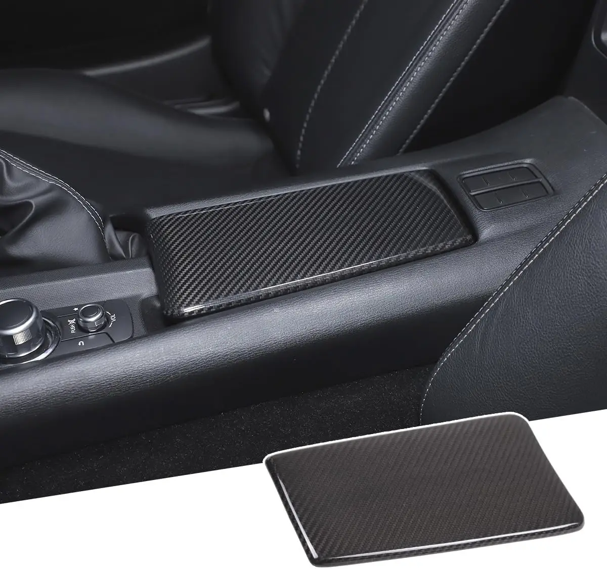 Dry Carbon Fiber Car Center Control Armrest Box Cover For Fiat 124 Abarth 124 2016-2024 Handrest Protection Trim Accessories