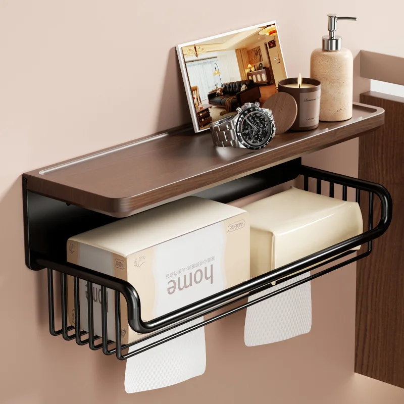 

Коробка для унитаза из орехового дерева, непробиваемая, для ванной комнаты, туалета, рулонная бумага, стеллаж для хранения полотенец для лица