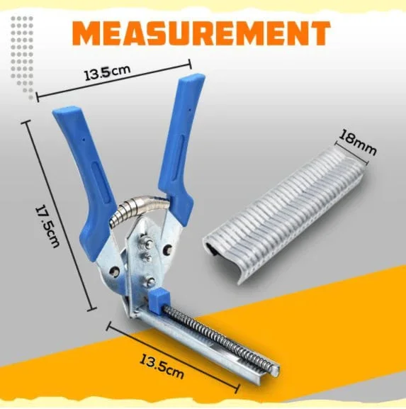 Type M Nail Ring Pliers Kit Poultry Bird Cage Fasten Hog Wire Clamp Staples Tool Animal Mesh Cage Repair Tool