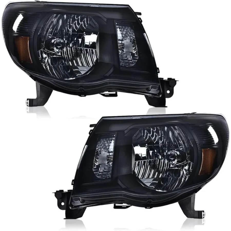 

Headlight Assembly Halogen Compatible with Toyota Tacoma 2005 2006 2007 2008 2009 2010 2011 Left and Right Headlamp Clear Lens B
