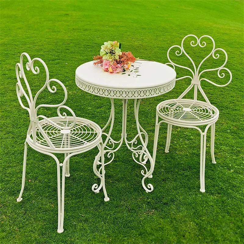 Nordic Iron Table and Chairs Set Outdoor Courtyard Lounge Chair Household Balcony Garden Coffee Table Garden Furniture set Z