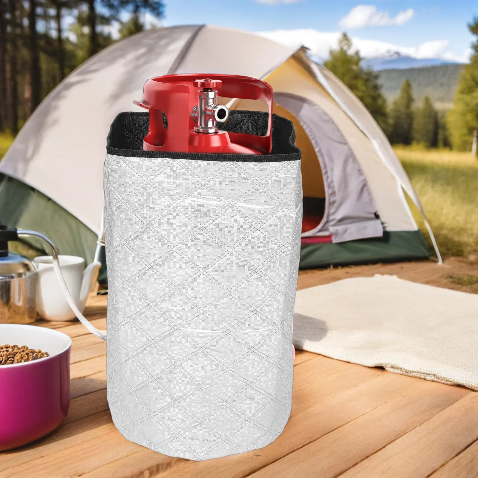 Insulated Propane Tank Cover Oxford Fabric Gas Canister Protector Weatherproof Rv Camping Outdoor Cylinder Sleeve 15Kg Universal