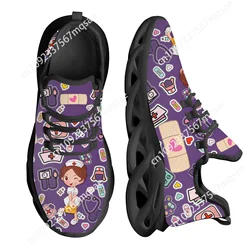 Kawaii Nurse Girls Pattern Women Casual Sneakers Non-Slip Running Shoes Hospital Surgical Medical Print Platforms Custom shoes