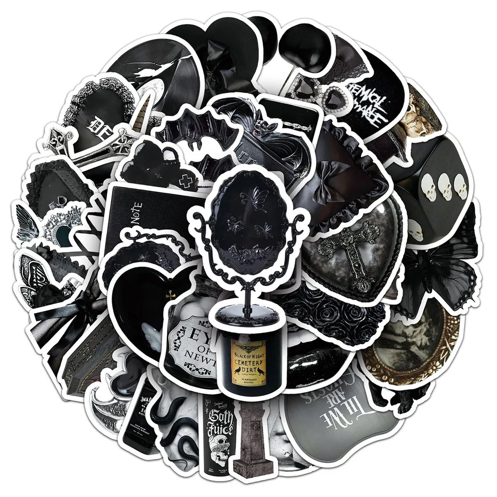 50 Pcs Dark Gothic Cool Trendy Fun & Unique Waterproof Stickers - Decor Decals for Luggage, Power Bank NotebookAnimeWorlds Store