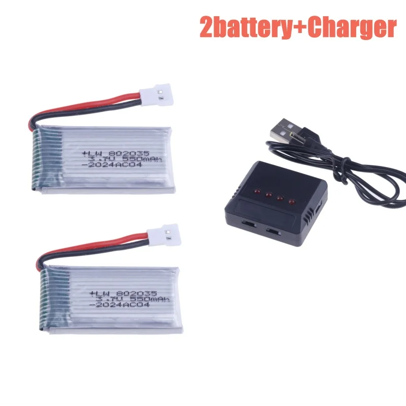 3,7 V 550 mAh 35C Lipo Akku und Ladegerät für X4 H107 H31 KY101 E33C E33 U816A V252 H6C RC Quadcopter Drone Ersatzteil