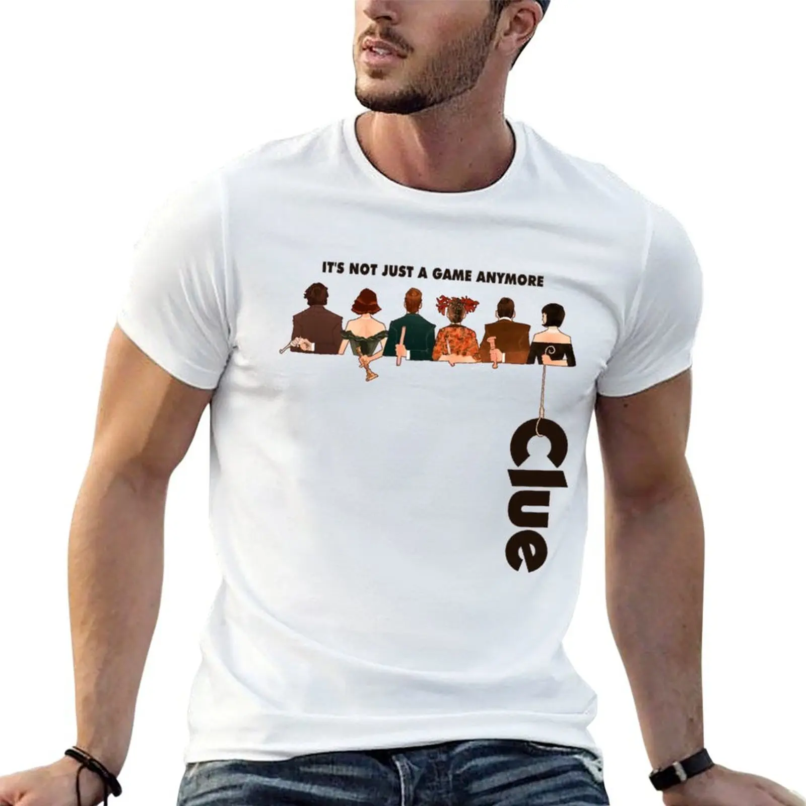 T-shirt Clue, t-shirts drôles, humorisme noir, t-shirt anime, t-shirt homme en coton