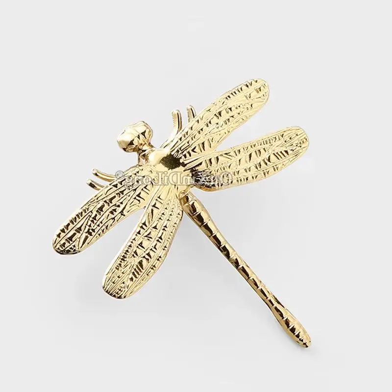 10PCS Solid Brass Dragonfly Furniture Pulls Handles Drawer Knobs Cupboard Wardrobe Closet Dresser Shoe Wine Cabinet Door Pulls