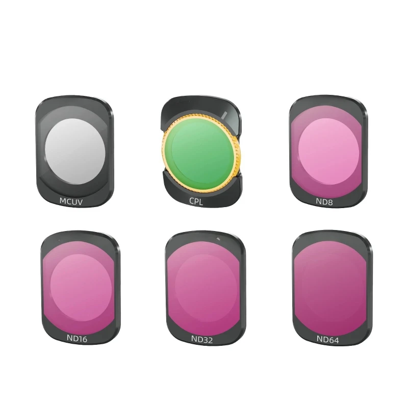 Pocket 3 Lens Filter Kit (6-Pack) | ND8-ND64 + CPL + MCUV Multi-Density Set for Cinematic HDR Videos | Anti-Reflection