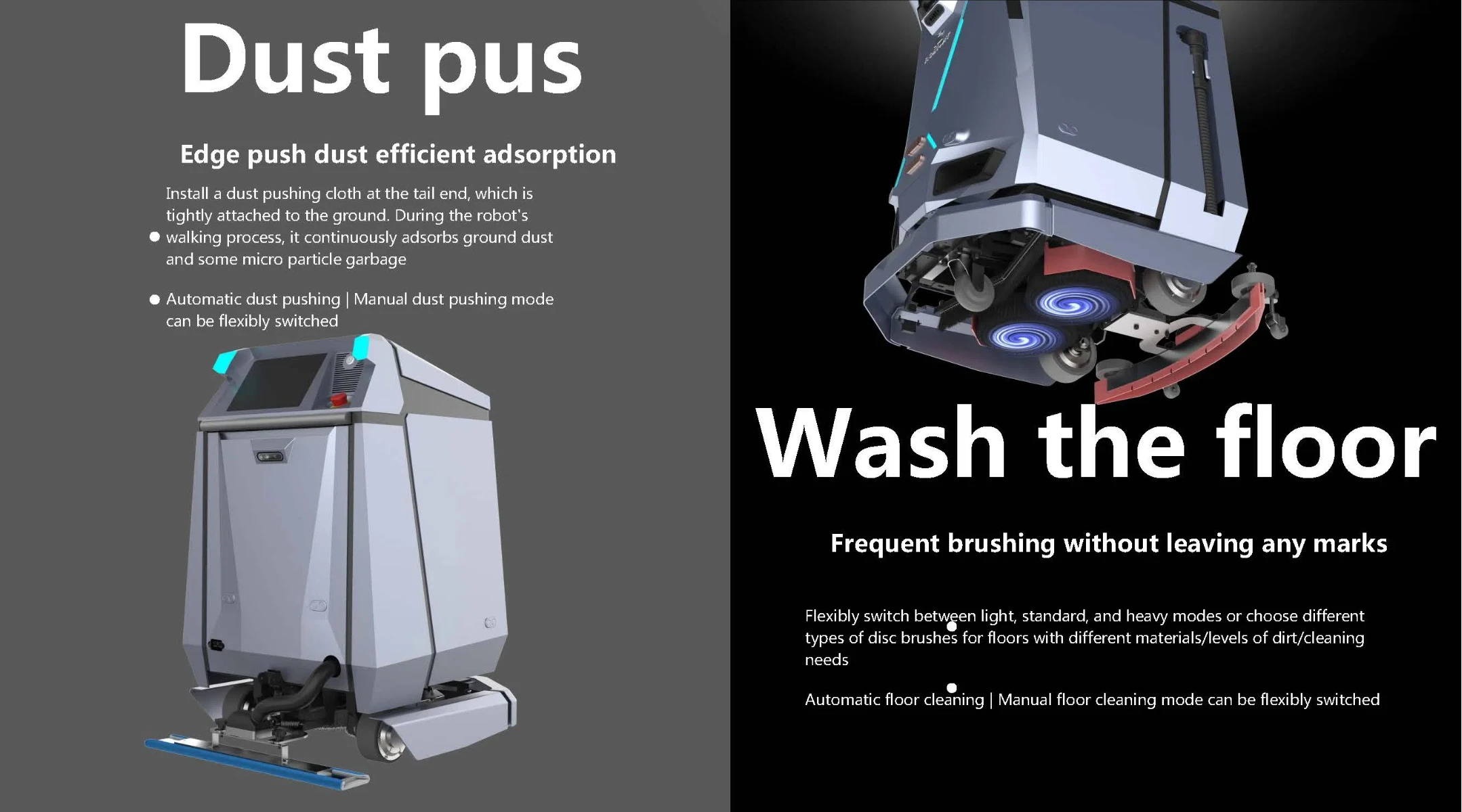 commercial intelligent cleaning robot automatic charging robot floor scrubber automatic water addition