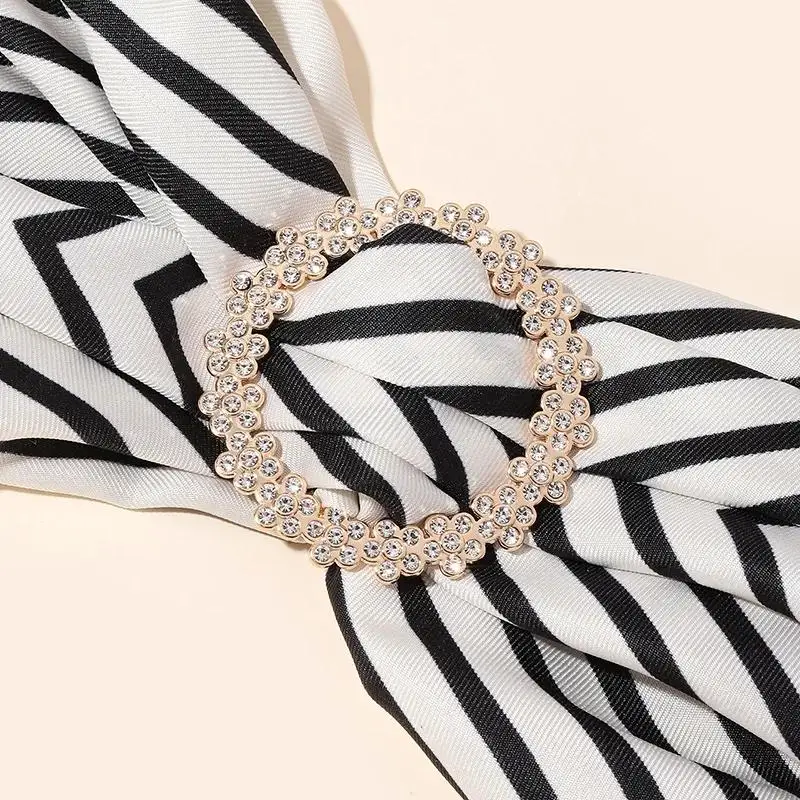 Alloy Multi-function Scarf Buckle Exquisite Japanese-shaped Belt Pin Trendy and Versatile Diamond-set Scarf Buckle