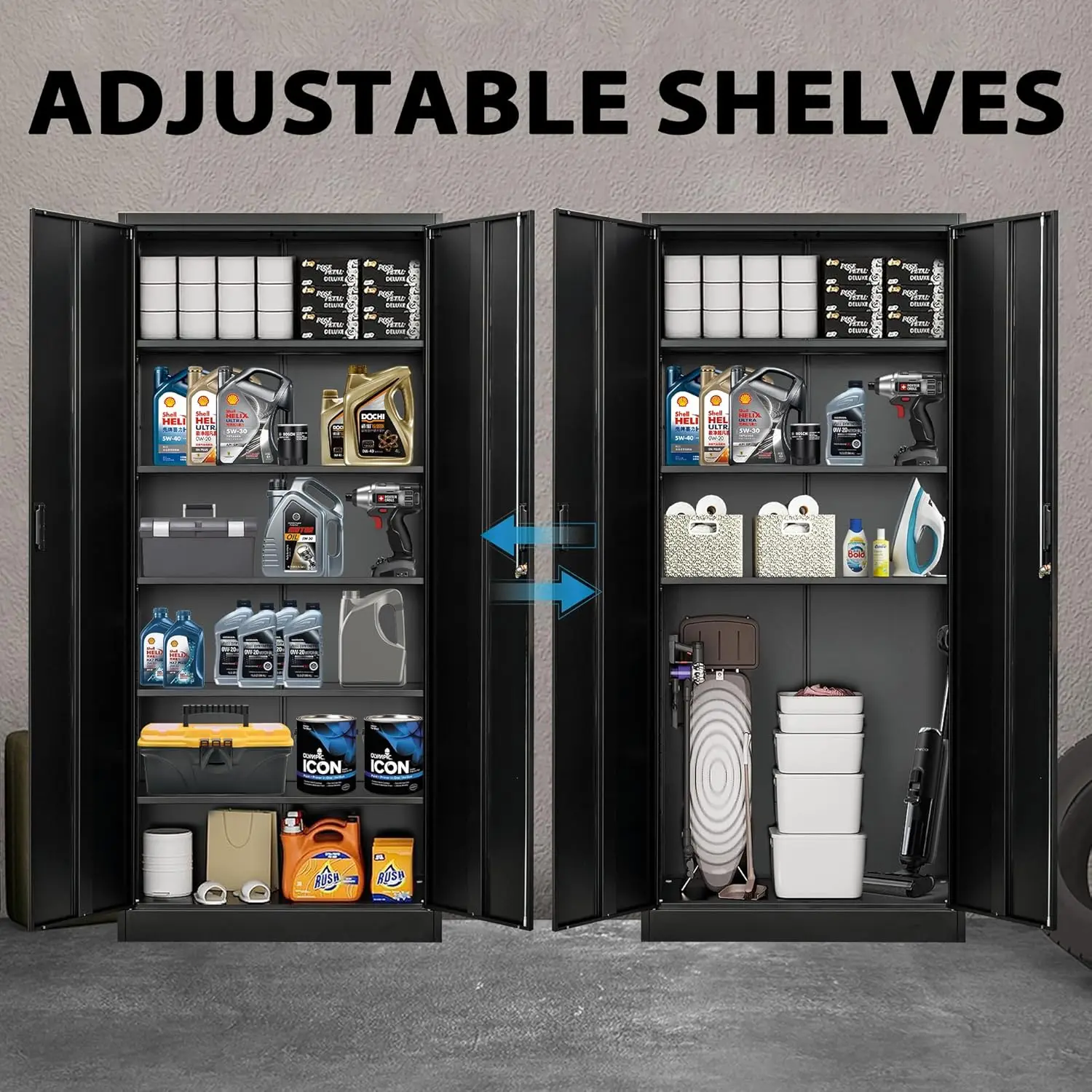 

Metal Storage Cabinet, Garage Storage Cabinet for Home Office, Utility Room, School, Warehouse