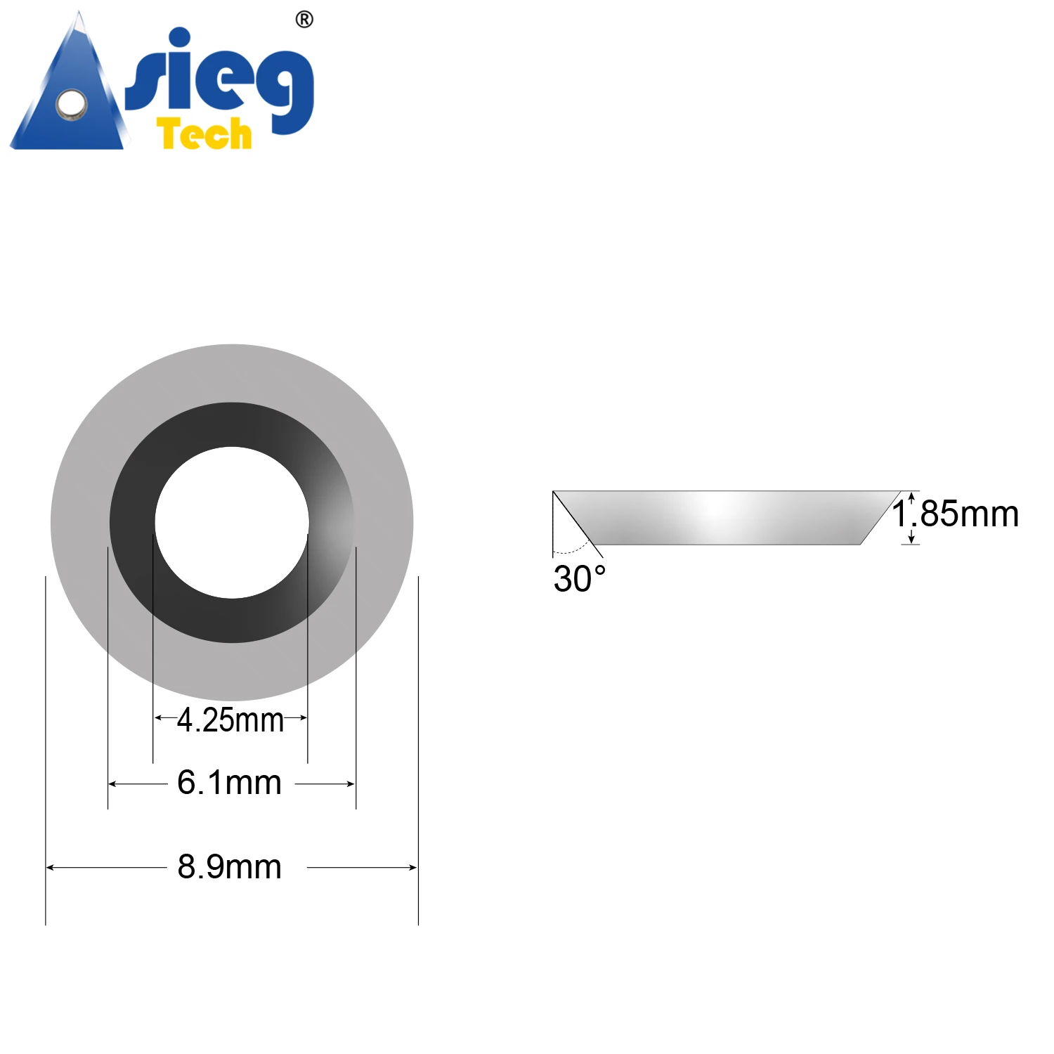 Ci5 8.9×1.85mm Carbide Insert Cutter Knife 8.9mm Round Carbide Insert for Woodturning Tool Finisher Hollower Wood DIY 10 Pieces