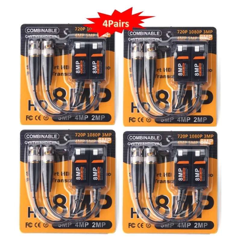 

4pairs--5MP/8MP HD CCTV via Twisted Pairs Video Balun