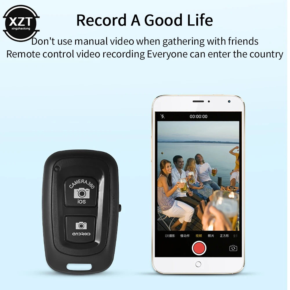WIFI Wireless Bluetooth-compatible Remote Shutter Camera Shutter Self-timer with Battery for iPhone iOS for Samsung Android
