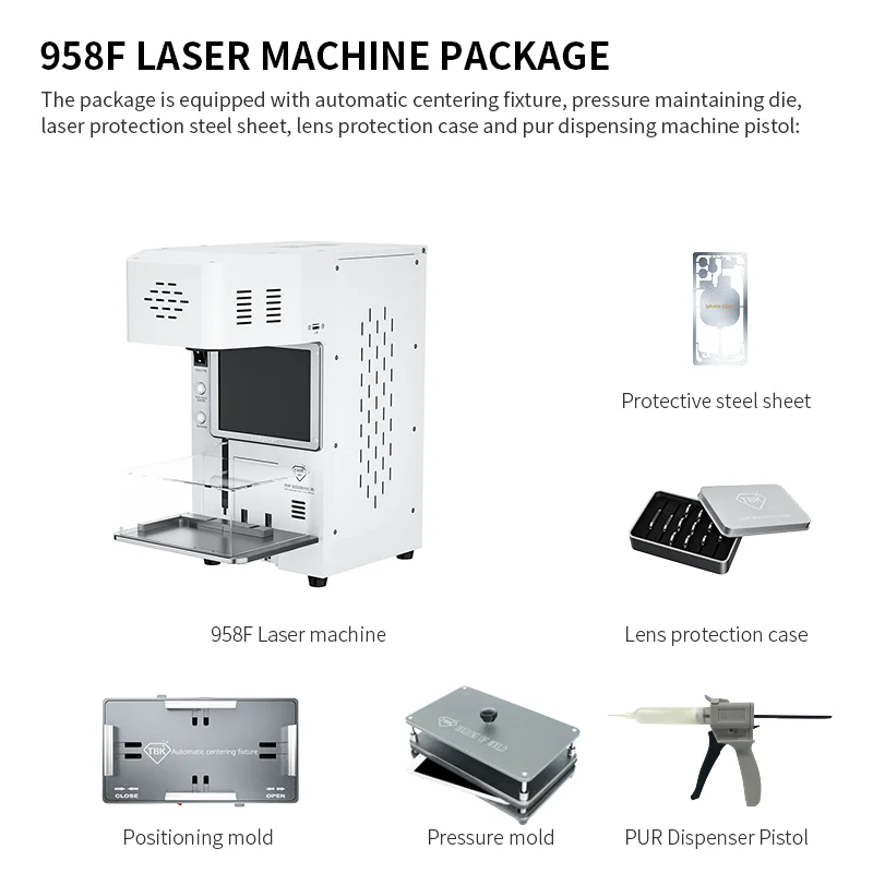 TBK958F 20W LCD laser repair machine for iphone back glass removal machine TBK-958F frame remover machine