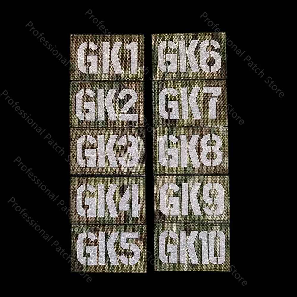 Sigillo chiamata segno Patch GK1 a GK10 sigillo cercapersone numero capitolo MC camouflage armband vest armband A4-1 6 b9 IR Applique Armband