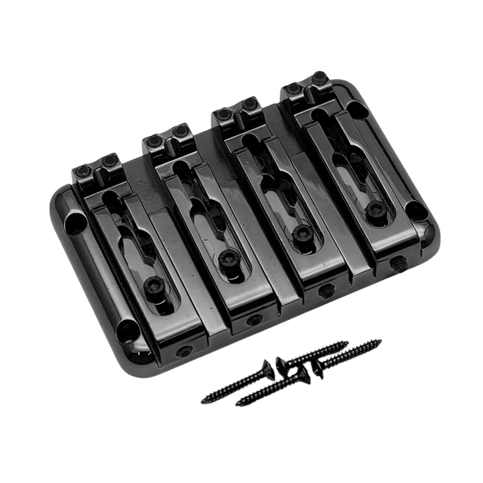 Four String Electric Bass Bridge 90x60 Mm Detachable Zinc Alloy Through String Design for Bass Accessories