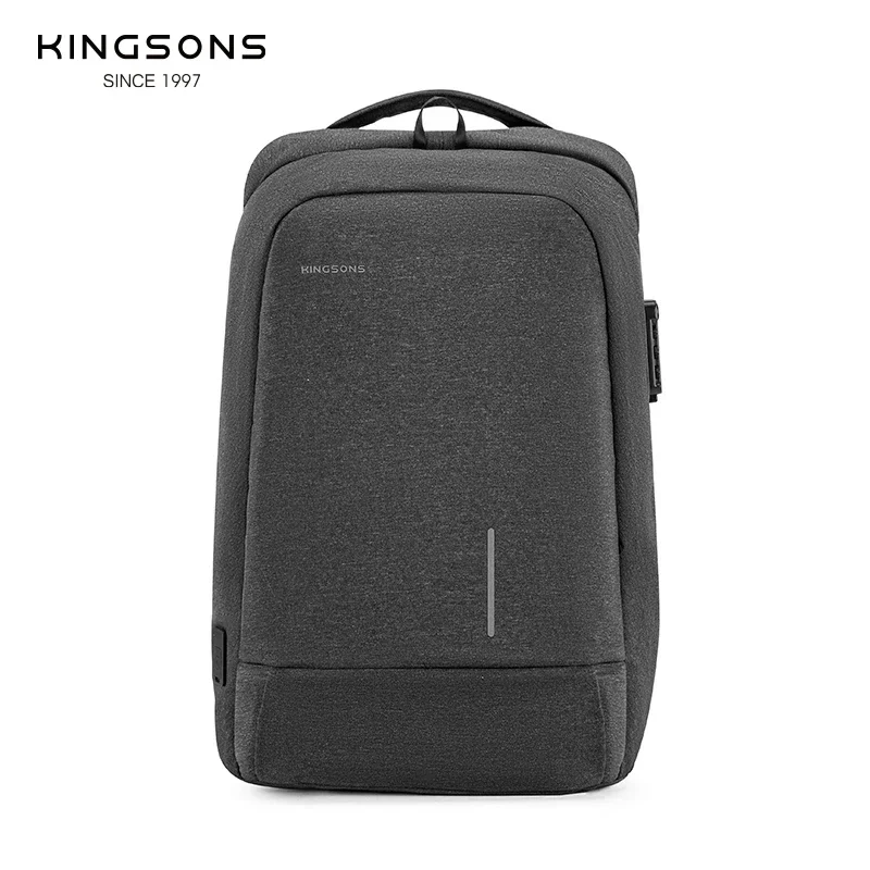 Kingsons Men Women Anti-theft Backpack for 13.3/15.6/17.3 inch Laptop Waterproof USB Charging 180 Degree Open With Rain Cover