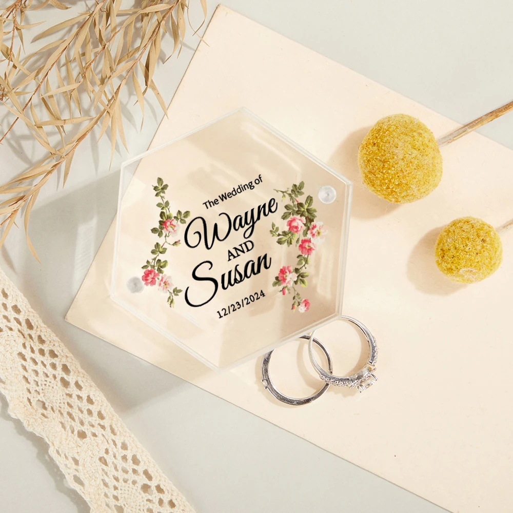 Caja de anillo de joyería acrílica personalizada, propuesta de ceremonia, caja de anillo de ceremonia de compromiso, decoración de boda, regalo de