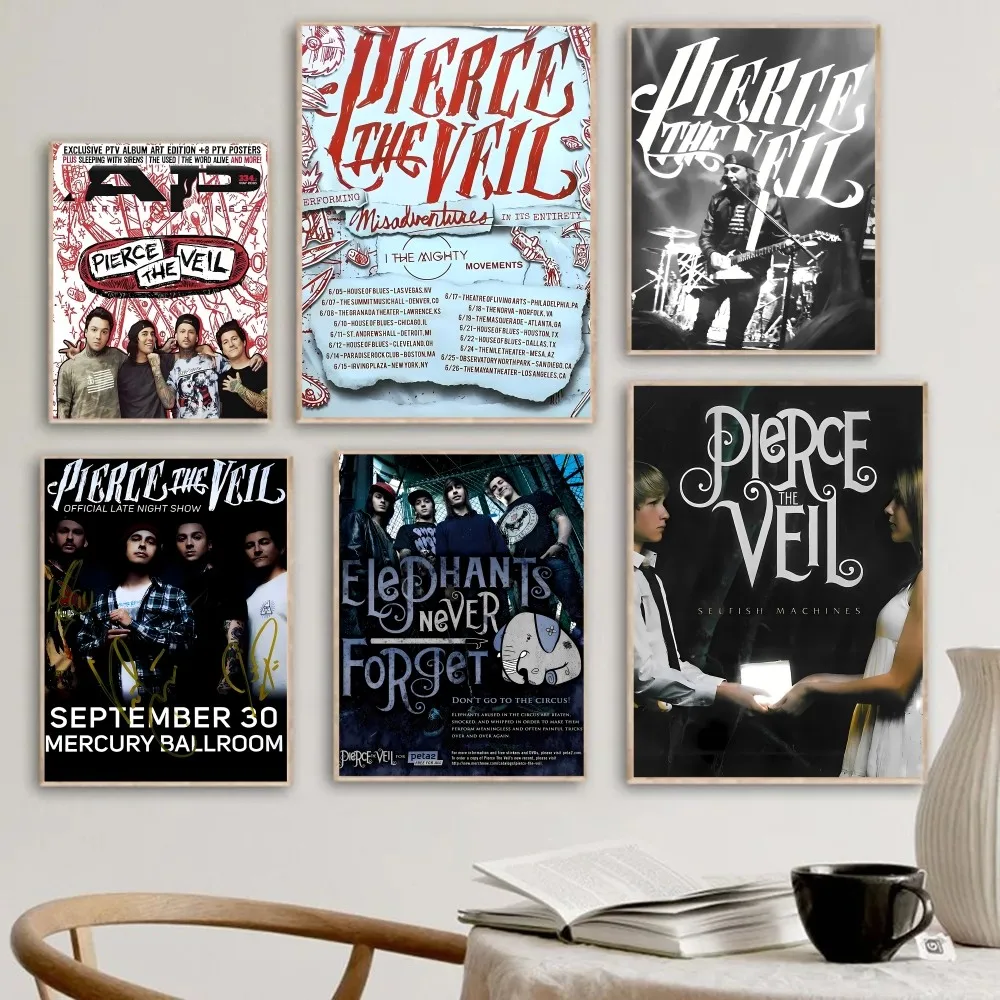 Pierce The Veil Band DIY Sticky Poster Fancy Wall Sticker for Living Room Bar Decoration Wall Decor