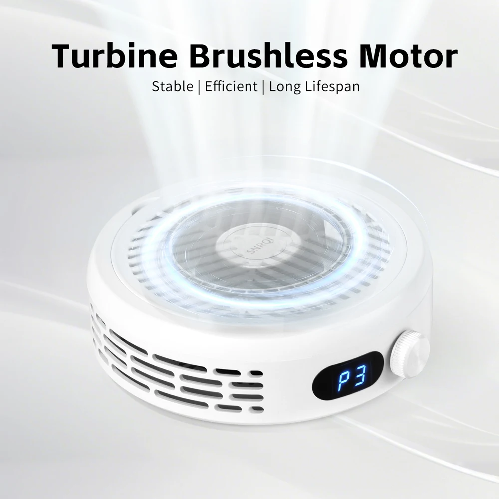 120W Turbine Brushless Nail Dust Collector Speed Adjustable Round Nail Vacuum Cleaner for Nails Art with Removable Filter