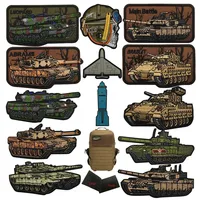 Tank Patch Hero Cool Car Heavy Artillery Full Embroidered Fabric Hook&Loop Badge For Clothing Decorative Accessory Embroidery