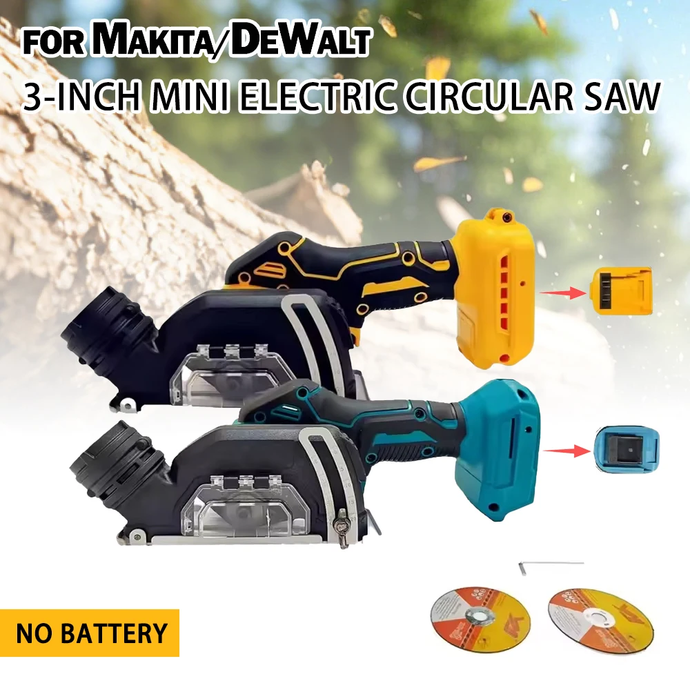 منشار دائري كهربائي صغير 3 بوصة زاوية لاسلكية طحن أدوات قطع الطاقة النجارة الخارجية تناسب بطارية ماكيتا/ديوالت 20 فولت