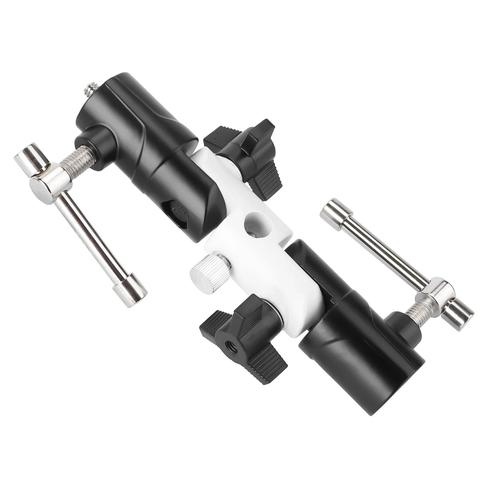 

1Pcs Adjustable Flashlight Holder 3-Section U-Shape Aluminum Alloy Light Stand for Photographing Use Black White
