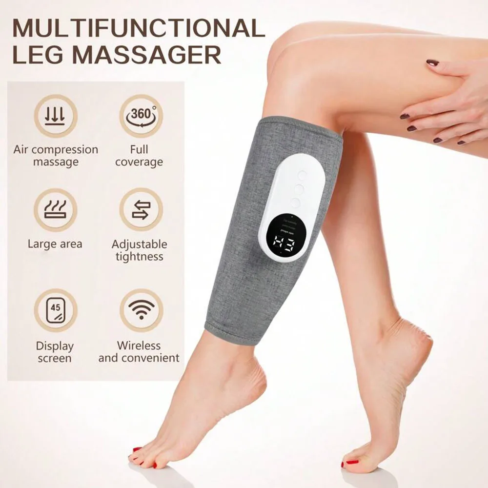 Electric Leg Muscle Massager-Deep Airbag Compression with Heat  Kneading for Relaxation Blood Circulation
