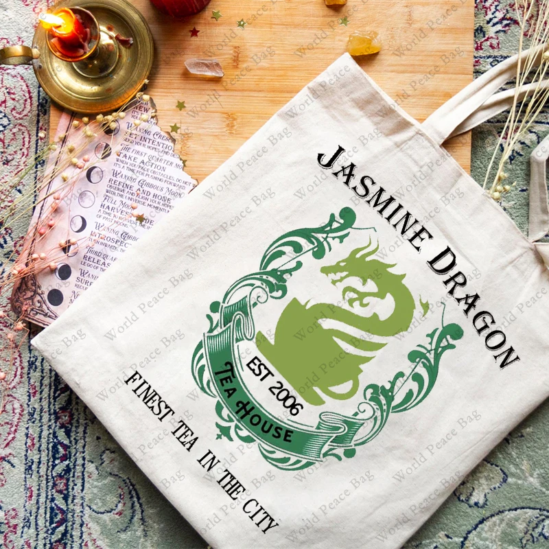 1pcJASMINE DRAGON pattern Cartoon Series Merchandise Gift Dragon Tote Bag Tea House Gift Uncle Iroh  House Gift ATLA Anime Gift