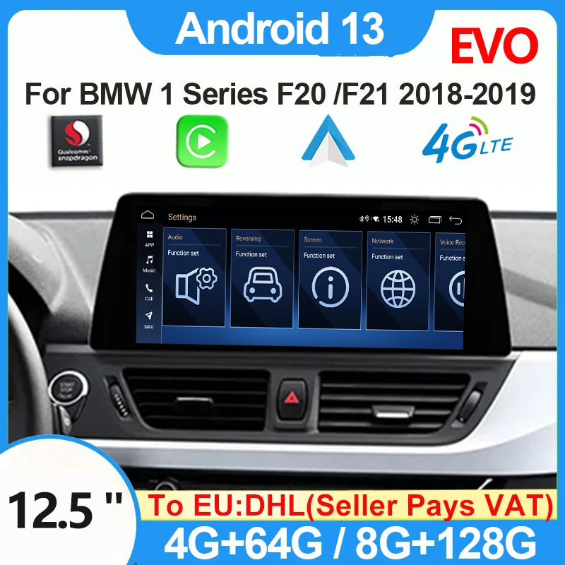 

For BMW 1 Series F20 F21 2018-2019 EVO System Left Hand Drive 12.3 inch Android 13 Car Multimedia Radio Player GPS Carplay Auto