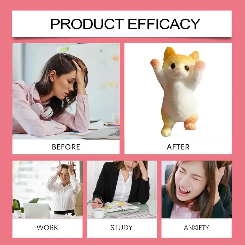 Soft Stress Relief Stretchy Doll Squeeze Toy Raise Hands Cat Fidget Toy For Kids Interactive Sensory Toys Lightweight