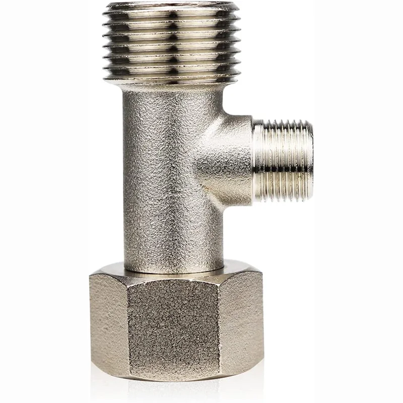 Latão 3/8 '1/2' 9/16' t joint 3 vias encaixe de tubulação t adaptador válvula de enchimento shaffat bidé água desviador conector acessórios
