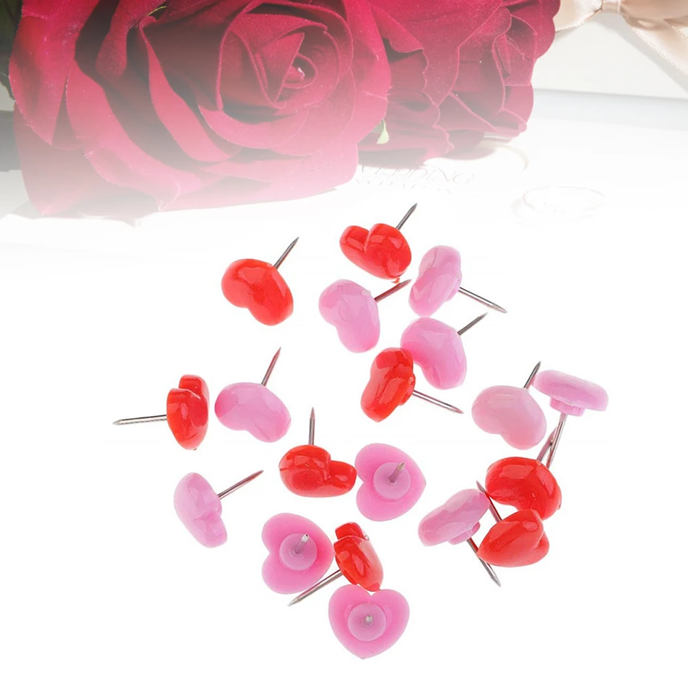 

150pcs Heart Shaped Pushpins Fresh Colorful Map Tacks Plastic Press Nails For Bulletin Boards Cork Strips Decorative Photo Wall