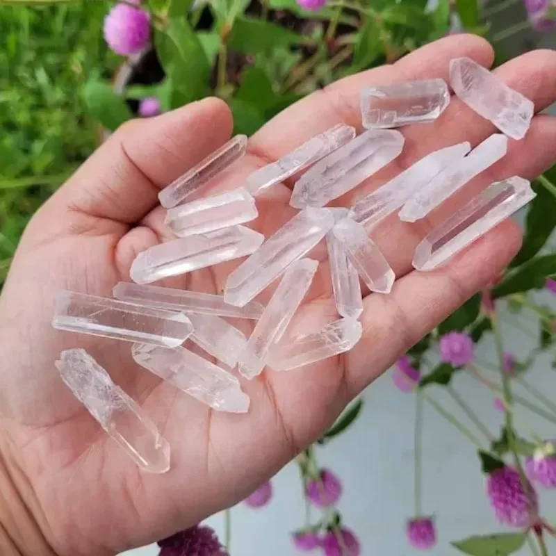 10PC DIY Yoga Small Clear Quartz Points Raw Shards Crystal Gridding Jewelry Crafts 7 Chakras Wiccan Home Christmas Decorations