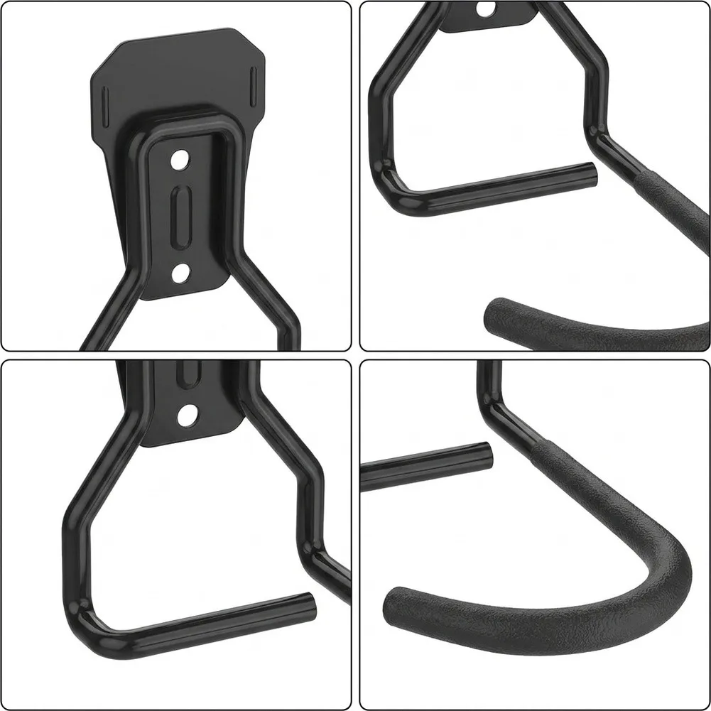Steel Bike Wall Mount 4 for Pack Fixed Hook Rack for Indoor Bike Storage Compatible with Most Bike Types No Tools Required