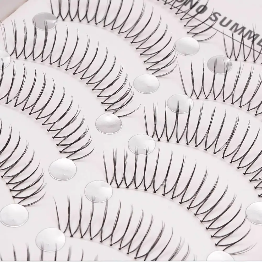 10 pares de pestañas postizas en forma de U, Hada Natural, tira transparente reutilizable, extensión de pestañas Manga, maquillaje de ojos de grupo de chica coreana