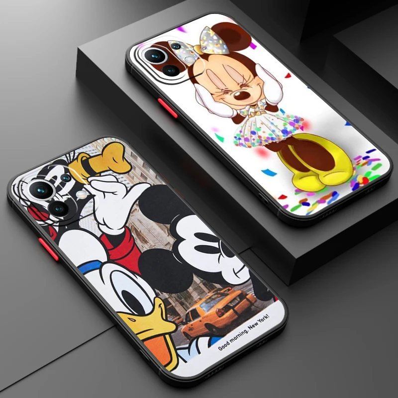 Disney Goofy Mickey Mouse For Xiaomi Mi 13 12 12T 11T 11 11i 10T 10 9T Pro Lite Ultra 5G Frosted Translucent Cover Capa Fundas