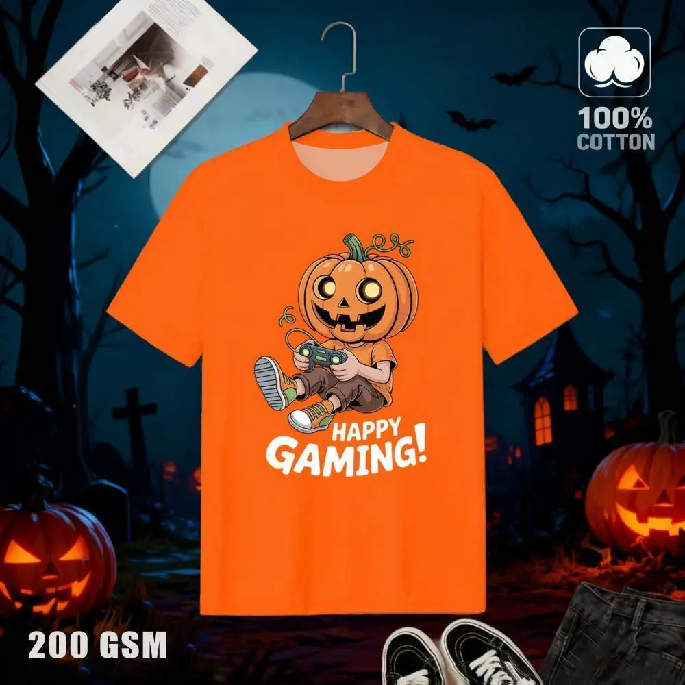 

Новые футболки из 100% хлопка с принтом на тему Хэллоуина, забавные футболки с рисунком тыквы для мужчин и женщин, свободные уличные топы WIFRU