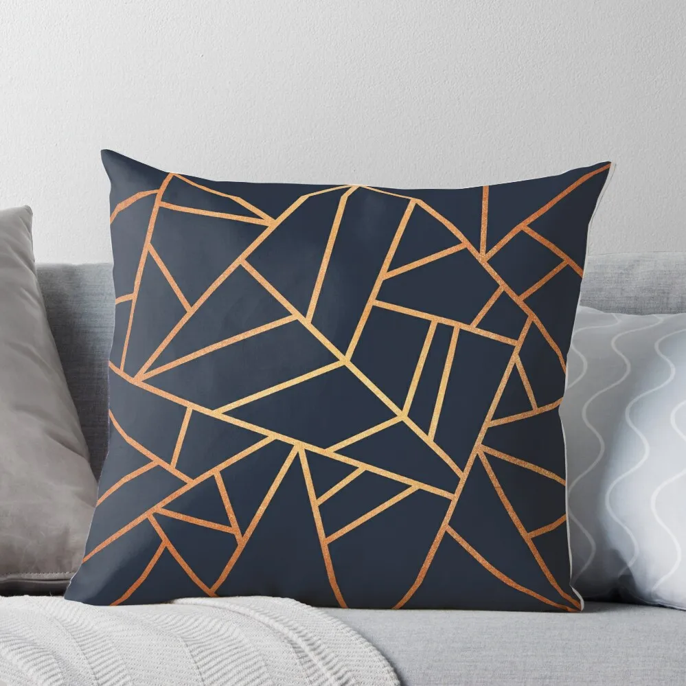 

Copper and Midnight Navy Throw Pillow New year Cushions Sofa Cushions Cover