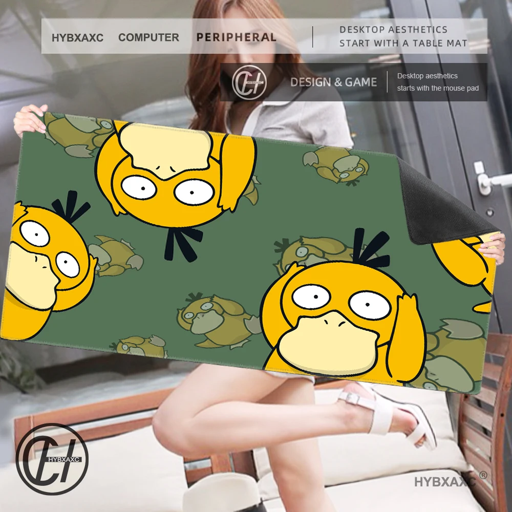 Anime Mouse Pad Large Gamer XXL Keyboard P-pokemon Desk Mouse Mat Psyduck Carpet Rubber Tapis Souris Gaming Notbook Pc Mousepad