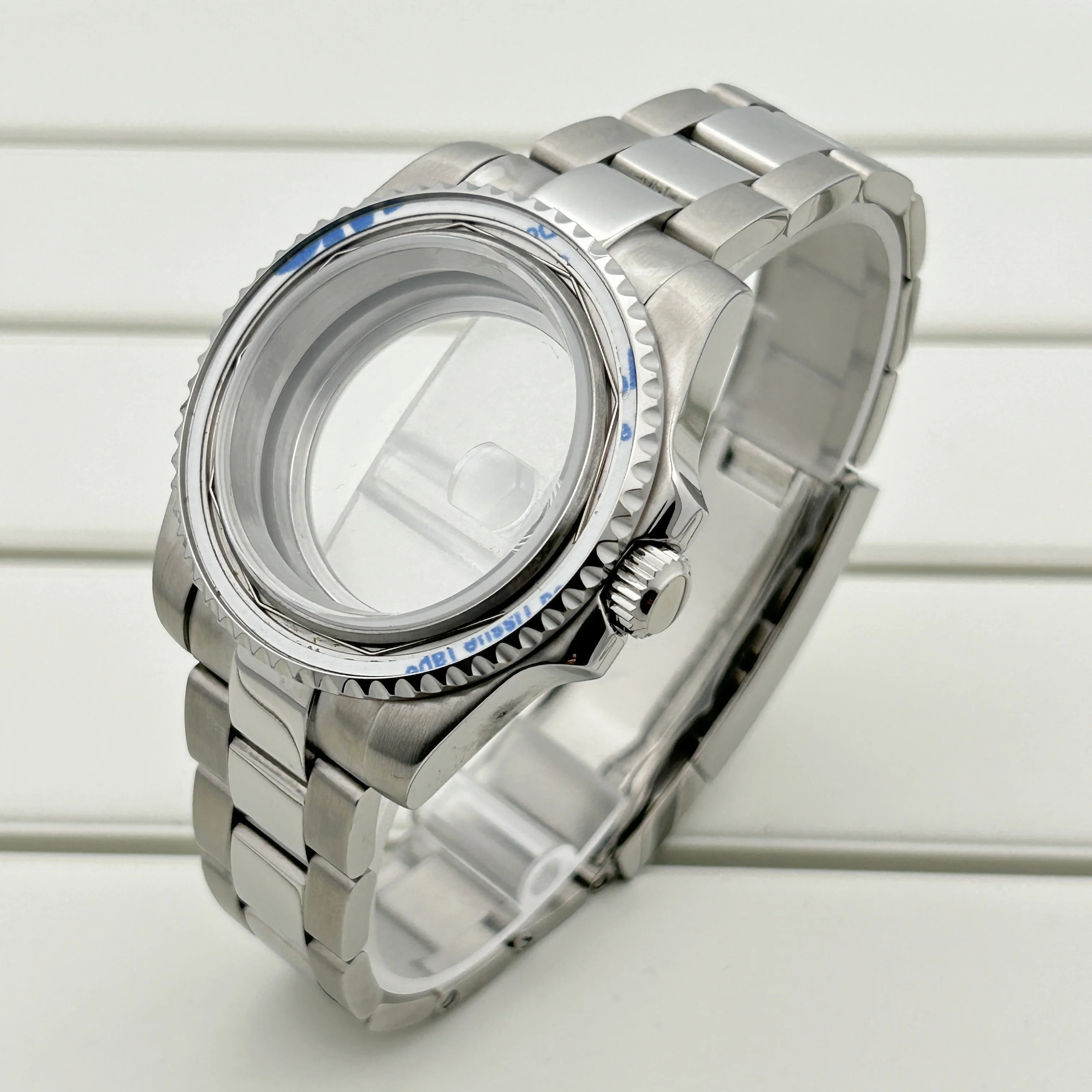 Silbernes 40-mm-Saphirglasgehäuse, Modifikationszubehör für Seko Yacht-Master Submarine NH70/38/35 Uhrwerk, Keramikring – Detail 4