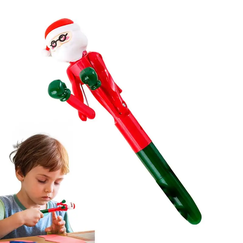 Cartoon Cute Santa Claus Shape Boxing Ballpoint Pen Dries Quickly Smooth Writing for Daily Writing Student Stationery Gifts