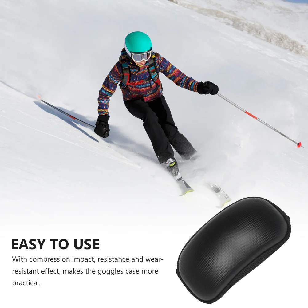 

Ski Goggles Box Premium Pu Durable Portable Snowboard Goggles Case Impact Resistant Storage Container With Zipper