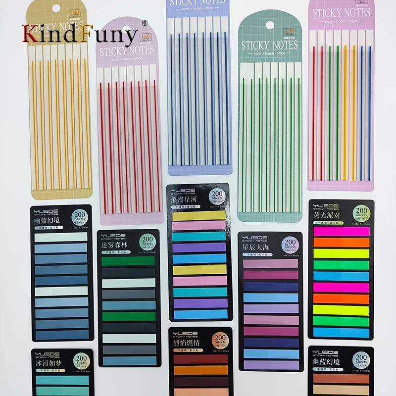 KindFuny 2400 Sheets Sticky Notes Self-Adhesive Annotation Read Books Bookmarks Tabs Notepad Posted It Aesthetic Stationery