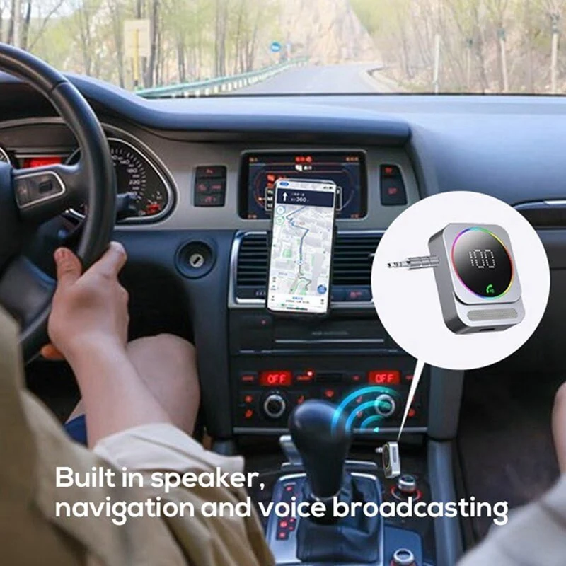 車用のポータブルBluetooth補助アダプター,ワイヤレスオーディオレシーバー,家庭用ステレオスピーカー