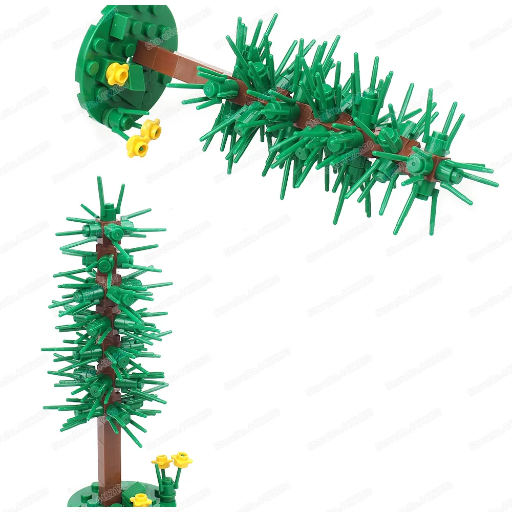 Pine needle tree Greening Building Block Assembly MOC figures Scene Matching Grass Flower Plant Model Outdoor Gift Children Toys