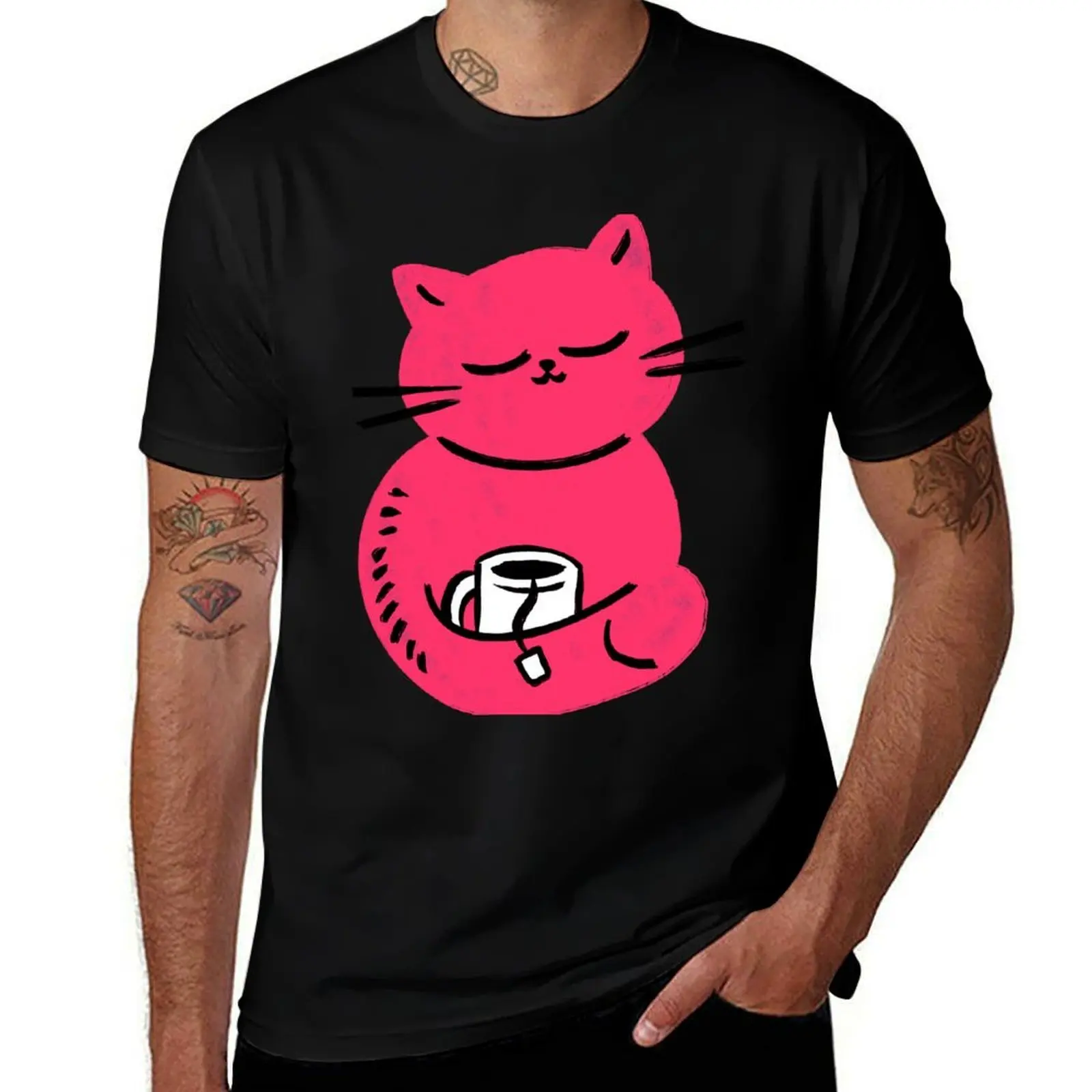 Careless Cat T-Shirt Casual Street Style Short Sleeve Tee